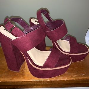 Forever 21 burgundy platform heels size 10